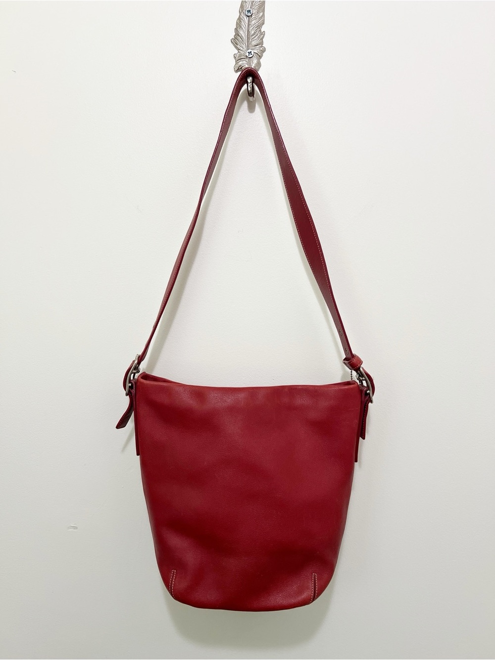 Coach Red Leather Shoulder Bag